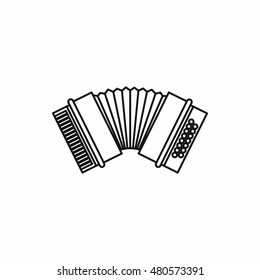 Accordion in outline style isolated on white background vector illustration