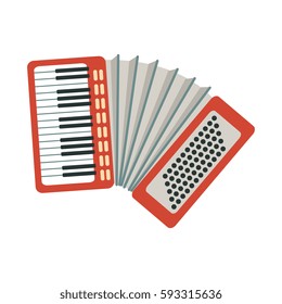 Accordion, Part Of Musical Instruments Set Of Realistic Cartoon Vector Isolated Illustrations