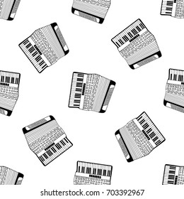 Accordion pattern hand drawn on white