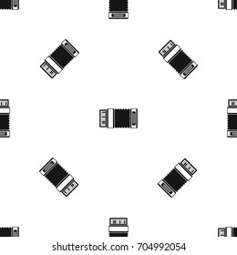 Accordion pattern repeat seamless in black color for any design. Vector geometric illustration