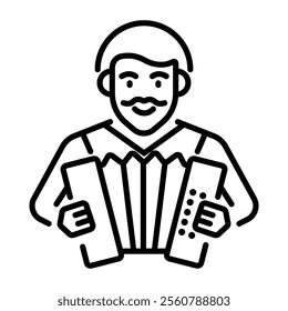 Accordion player icon in line style 