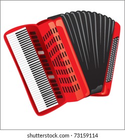Accordion red vector illustration