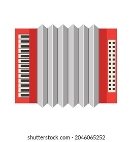 The accordion is a reed keyboard-pneumatic musical instrument. Harmonics are all manual harmonics that are not related to the accordion and various accordions. Vector illustration isolated.
