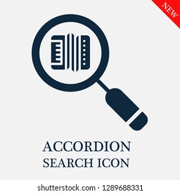 Accordion search icon. Editable Accordion search icon for web or mobile.