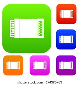 Accordion set icon in different colors isolated vector illustration. Premium collection