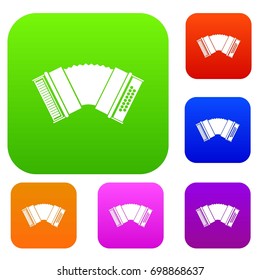 Accordion set icon in different colors isolated vector illustration. Premium collection
