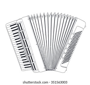 accordion sketch on white. vector