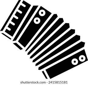 Accordion solid and glyph vector illustration