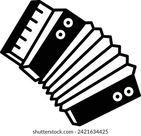 Accordion solid glyph vector illustration