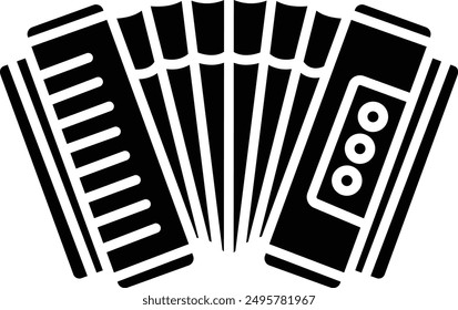 accordion solid glyph vector illustration