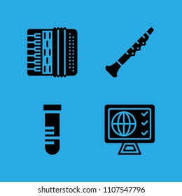 accordion, test tube, oboe and television icons vector in sample icon set for web and graphic design