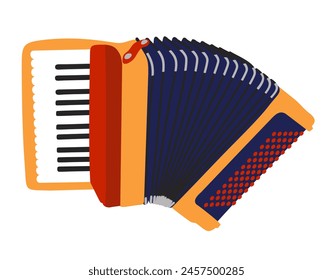 Accordion. Traditional musical instrument. Bright vector isolated illustration.