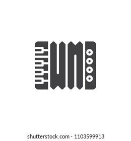 Accordion vector icon. filled flat sign for mobile concept and web design. Music instrument simple solid icon. Symbol, logo illustration. Pixel perfect vector graphics