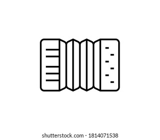 Accordion vector icon isolated on transparent background, Accordion logo concept. Thin line black accordionist icon, flat vector simple element illustration from editable music concept isolated stroke