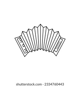 accordion vector illustration on white background. Musical instrument sign