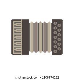 Accordion vector isolated icon illustration classic musical instrument 