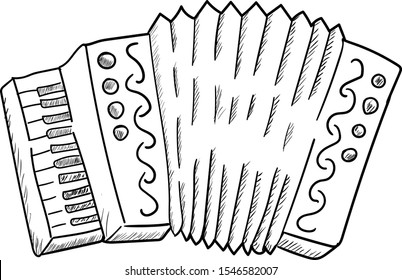 Accordion vector isolated illustration on white background . Concept for print, web design, cards, icon, logo 