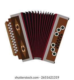 Accordion vector isolated on white background. Concertina, Piano , Squeezebox, Melodeon, Schwyz accordion vector design.