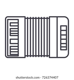 accordion vector line icon, sign, illustration on background, editable strokes