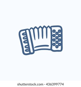 Accordion vector sketch icon isolated on background. Hand drawn Accordion icon. Accordion sketch icon for infographic, website or app.