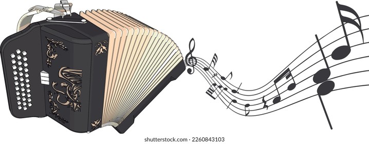 accordion wind musical instrument illustration