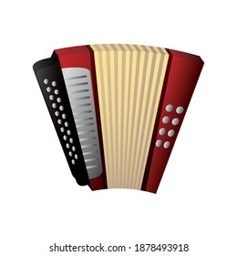 accordion wind musical instrument vector illustration detailed icon