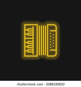 Accordion yellow glowing neon icon