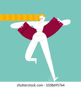 Accordionist GIRL. 
Series of funny illustrations with cool musicians and instruments.