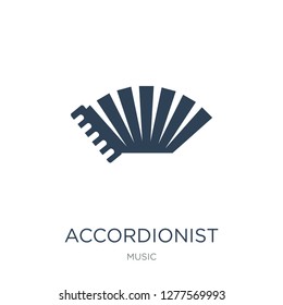 accordionist icon vector on white background, accordionist trendy filled icons from Music collection, accordionist vector illustration