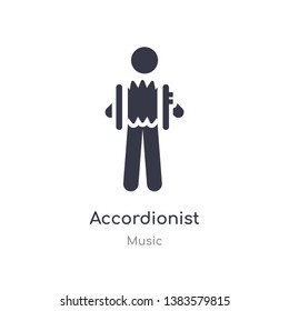 accordionist outline icon. isolated line vector illustration from music collection. editable thin stroke accordionist icon on white background