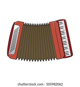 accordion-western music instrument-vector drawing