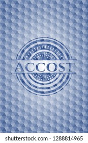 Accost blue polygonal emblem.