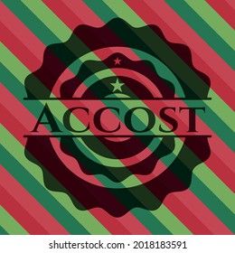 Acorde el emblema del estilo navideño. Ilustración vectorial. Detallado. 