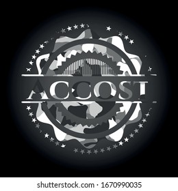 Accost on grey camo pattern