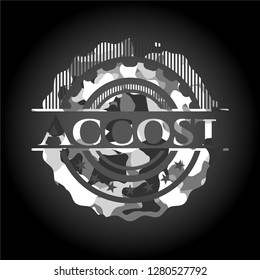 Accost on grey camouflaged pattern