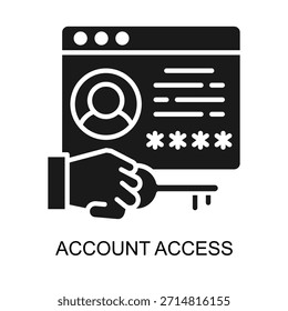 Ilustración vectorial de glifo de icono de acceso a Cuenta
