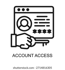 Ilustración vectorial de línea de ícono de acceso a Cuenta
