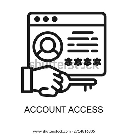 Account Access icon line vector illustration