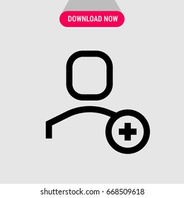 Account add vector icon, Join friend to list symbol. Simple, modern flat vector illustration for mobile app, website or desktop app 