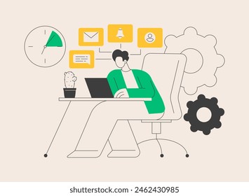 Account administrator abstract concept vector illustration. Software account administration, online administrator job, query processing, platform management, stream manager abstract metaphor.