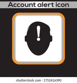Account alert icon. vector graphics
