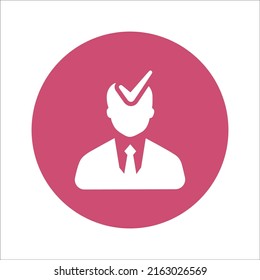 Cuenta, aprobar, verificar icono. Diseño vectorial redondeado.