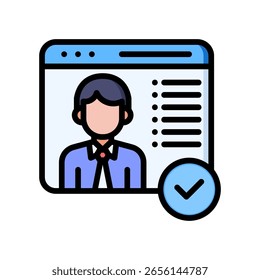 Account Approved Icon Lineal Color Vector Illustration