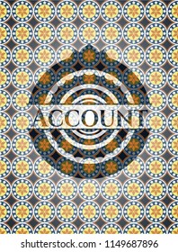 Account arabesque style badge. arabic decoration.