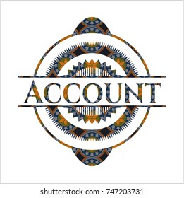 Account arabesque style emblem. arabic decoration.