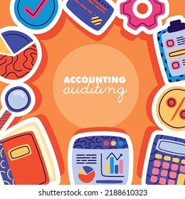 account and auditing frame icons