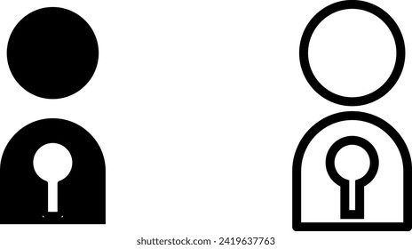 account authentication icon, sign, or symbol in glyph and line style isolated on transparent background. Vector illustration