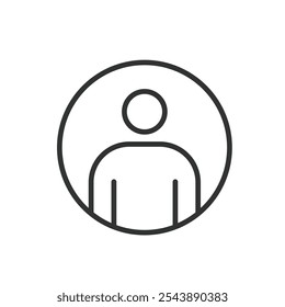 Account avatar, icon in line design. Avatar, account, profile, image, user, identity, picture on white background vector. Account avatar editable stroke icon