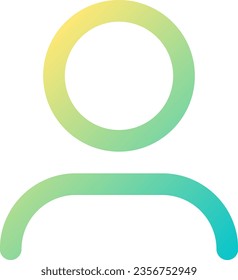 Icono de ui lineal de gradiente perfecto de avatar de cuenta. Página personal del usuario del sitio. Acceso al perfil. Símbolo de interfaz de usuario de color de línea. Pictograma de estilo moderno. Ilustración de contorno aislado del vector