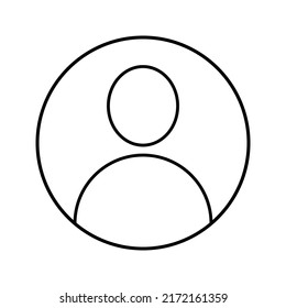 Account, avatar, profile icon. Outline vector graphics.